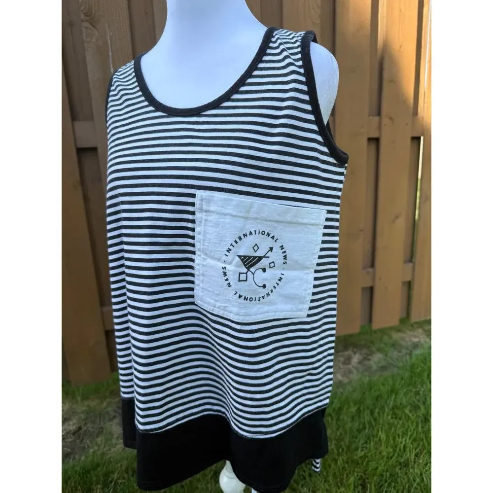 Vintage International News USA Tank Top Retro Size M - Picture 2 of 4